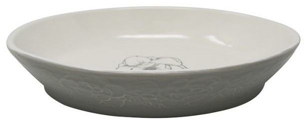 Pioneer Pet Ceramic Bowl Magnolia Oval 8.2 Inch x 1.4 Inch