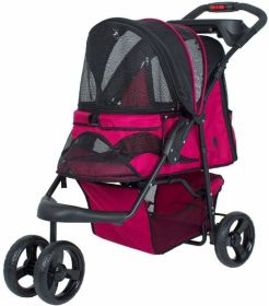 Petique Durable Pet Stroller Razzberry