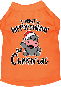 Christmas Screen Print Dog Shirt Orange Size XXL