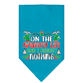 I Regret Nothing Screen Print Bandana Turquoise Size Large