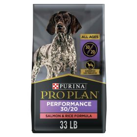 Purina Pro Plan Performance 30/20 for Dogs of All Ages Salmon Rice, 33 lb Bag