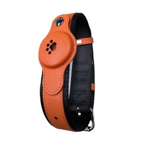 Pets Anti-Lost Collar Locator Set Compatible for iOS System Breathable Battery-Powered Find Device Orange