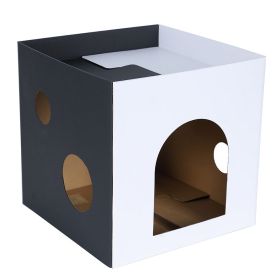 Pet House Cat Scratch Board Wear-resistant Anti-scratch Corrugated Paper Cat Scratcher Toys Pet Supplies Black and white