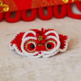 Pet Decorative Collar Hat Chinese New Year Nationsl Style Dress Up for Cats Dogs Red Collar M