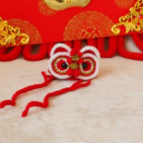 Pet Decorative Collar Hat Chinese New Year Nationsl Style Dress Up for Cats Dogs Red Hat One Size