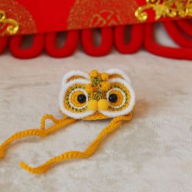 Pet Decorative Collar Hat Chinese New Year Nationsl Style Dress Up for Cats Dogs Yellow Hat One Size