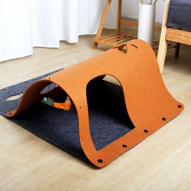 Pet Cat Diy Felt Tunnel With Mint Toy Pendant Multifunctional Kitten Nest Interactive Toy Cat Accessories brown 44 x 60cm