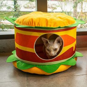 Pets Cat Warm Cave Cushion Hamburg French Fries Shaped Sleeping Bed Sleeping Bed Pet Supplies Accessories Hamburger