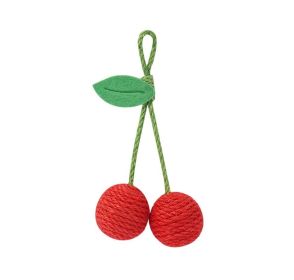 4.5cm Pet Cat Sisal Ball Simulation Fruit Shape Chew Toys Pet Supplies For Relieve Stress Anxiety Boredom Cherry