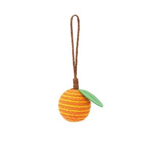 4.5cm Pet Cat Sisal Ball Simulation Fruit Shape Chew Toys Pet Supplies For Relieve Stress Anxiety Boredom orange