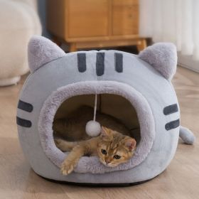 Cat Winter Warm Bed Soft Comfortable Wear-resistant Semi Enclosed Cat House