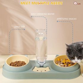 Pet Cat Double Bowls Anti-overturning Neck Protection Automatic