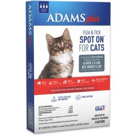 Adams Plus Flea and Tick Spot On for Cats and Kittens Over 2.5 lbs but under 5 lbs