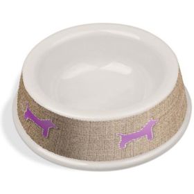 Van Ness Plastics Bamboo Decorated Non-Tip - Non-Skid Dog Bowl Assorted 25 Ounces