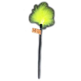 Cat Claws Cat Teaser Fluffy Feather Wand Cat Toy Black; Green 18 in