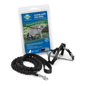 PetSafe Premier Kitty Harness  Bungee Leash Combo Black/Silver, 1ea/SM