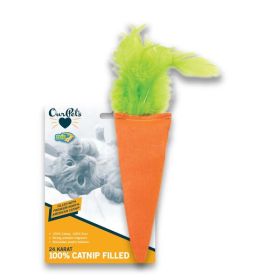 OurPets Cosmic 24 Karat Carrot Catnip Cat Toy Orange; Green