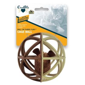 OurPets Trapped Mouse Ball of Furry Fury Catnip Toy Coffee-Beige