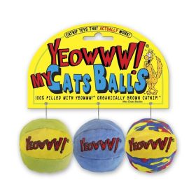 Yeowww! My Cats Ball Catnip Toy Multi-Color 2 in 3 Pack