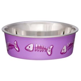 Loving Pets Bella Designer Fish Skeleton Cat Dish Lilac Extra-Small